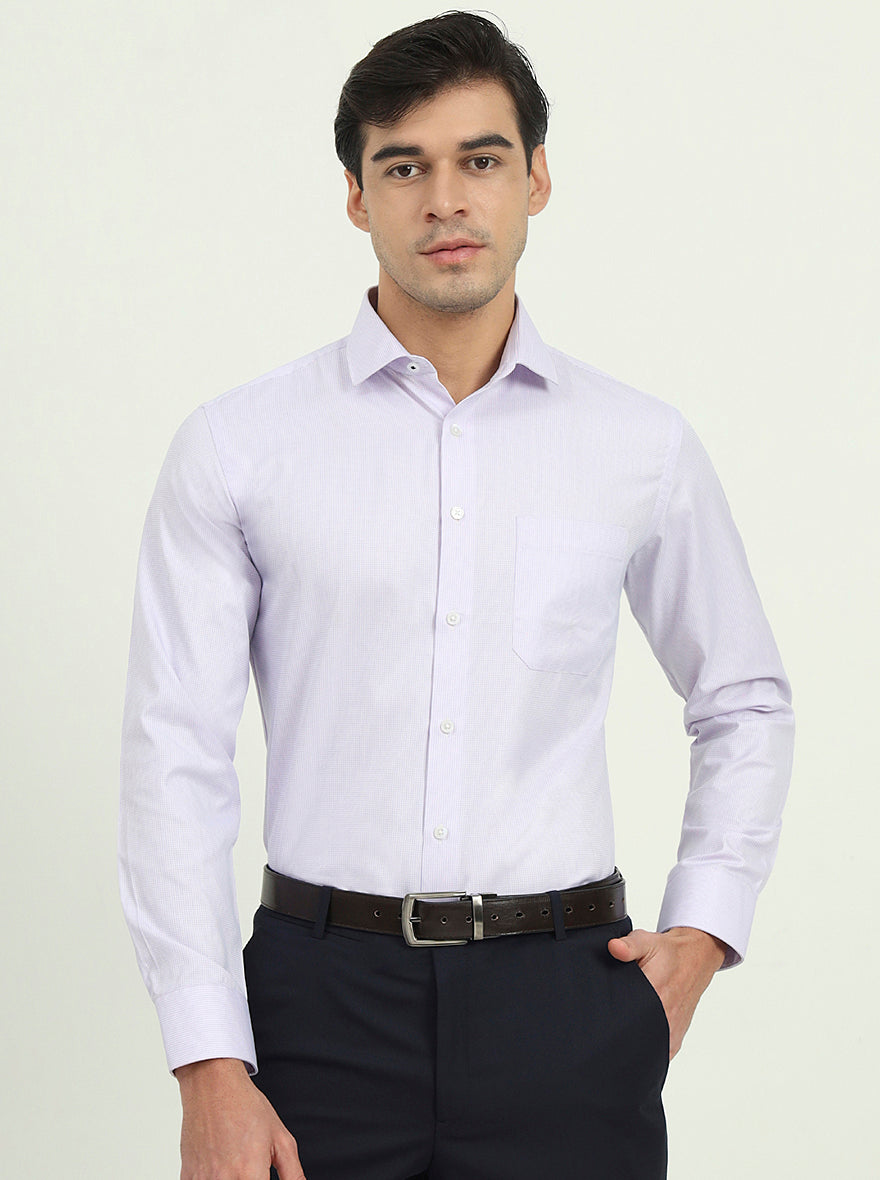 Light Purple Solid Slim Fit Formal Shirt | Greenfibre