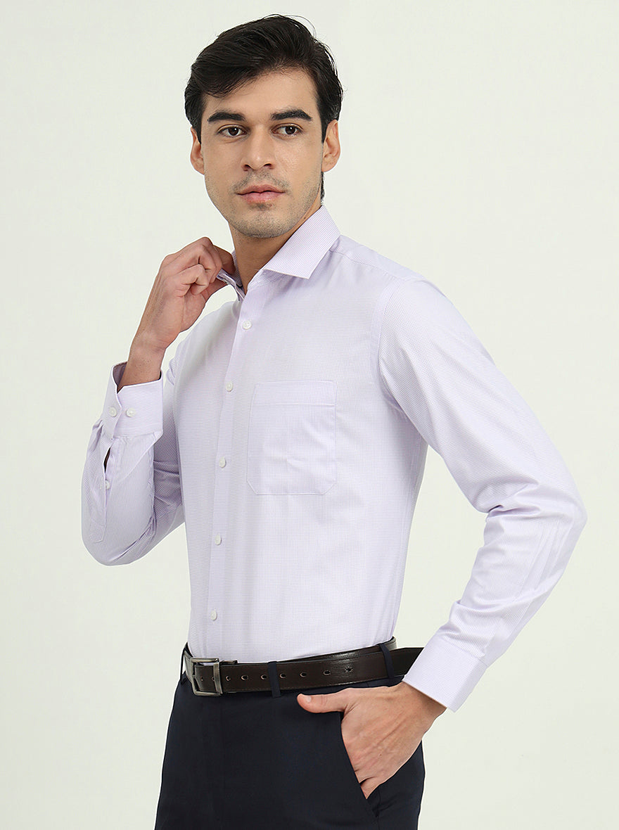 Light Purple Solid Slim Fit Formal Shirt | Greenfibre