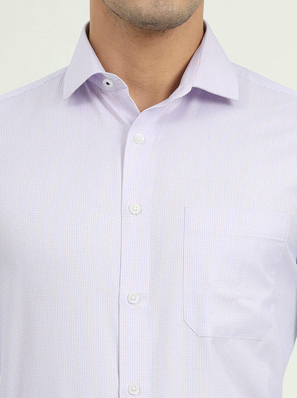Light Purple Solid Slim Fit Formal Shirt | Greenfibre