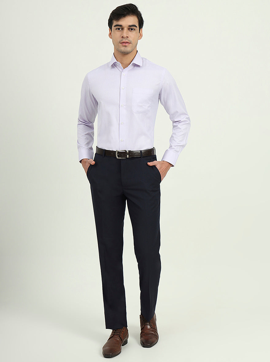 Light Purple Solid Slim Fit Formal Shirt | Greenfibre
