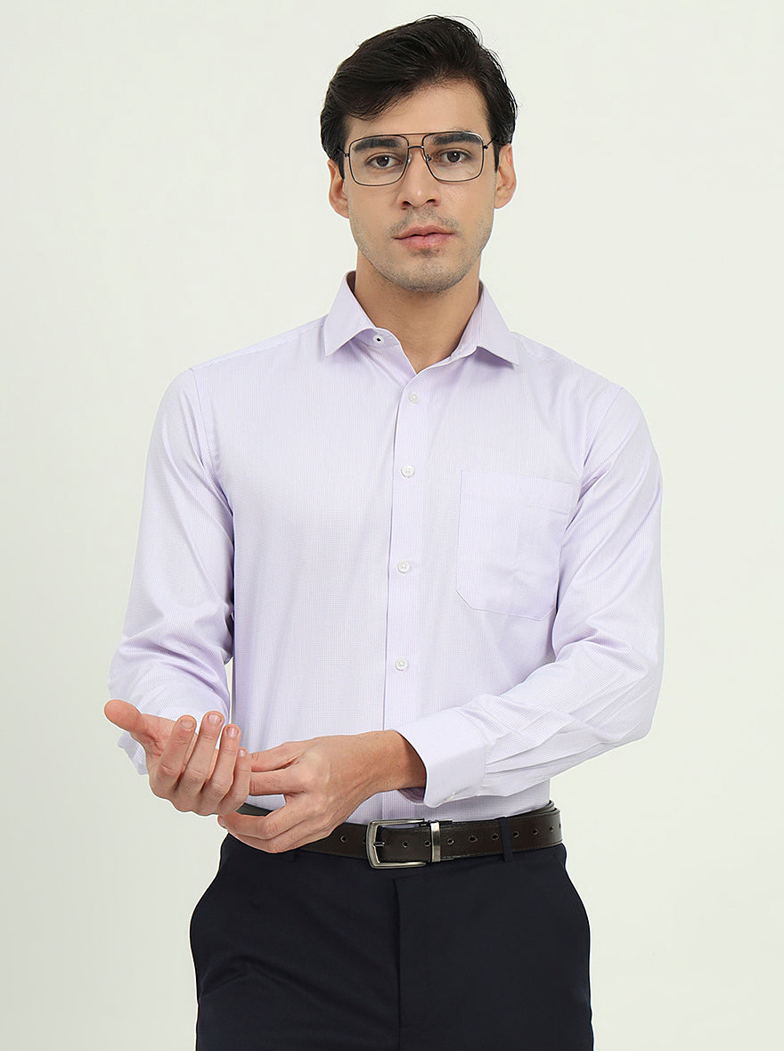 Light Purple Solid Slim Fit Formal Shirt | Greenfibre