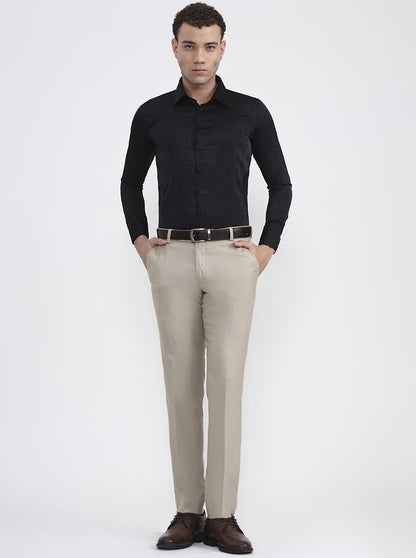 Black Printed Slim Fit Party Wear Shirt | Wyre