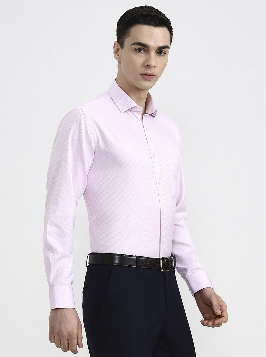 Pink Solid Regular Fit Formal Shirt | Greenfibre