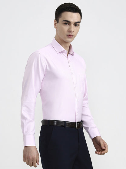 Pink Solid Regular Fit Formal Shirt | Greenfibre