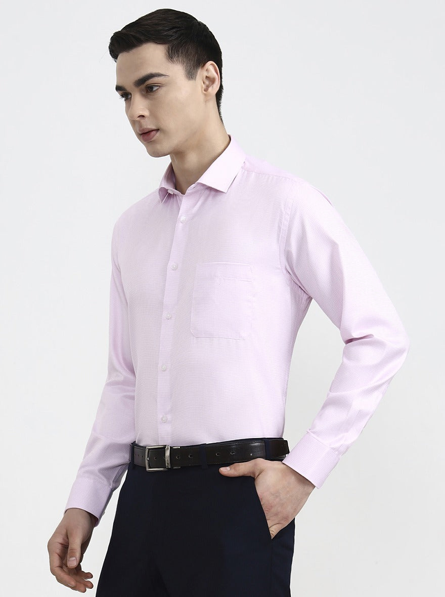 Pink Solid Regular Fit Formal Shirt | Greenfibre