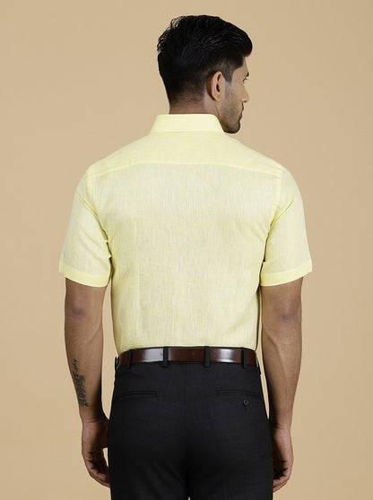 Yellow Solid Regular Fit Formal Shirt | JadeBlue