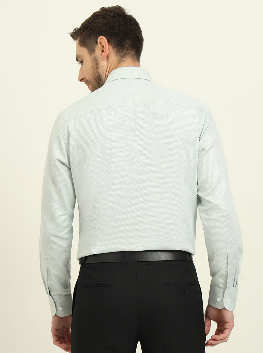 Pista Green Solid Slim Fit Formal Shirt | Metal