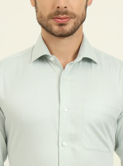 Pista Green Solid Slim Fit Formal Shirt | Metal