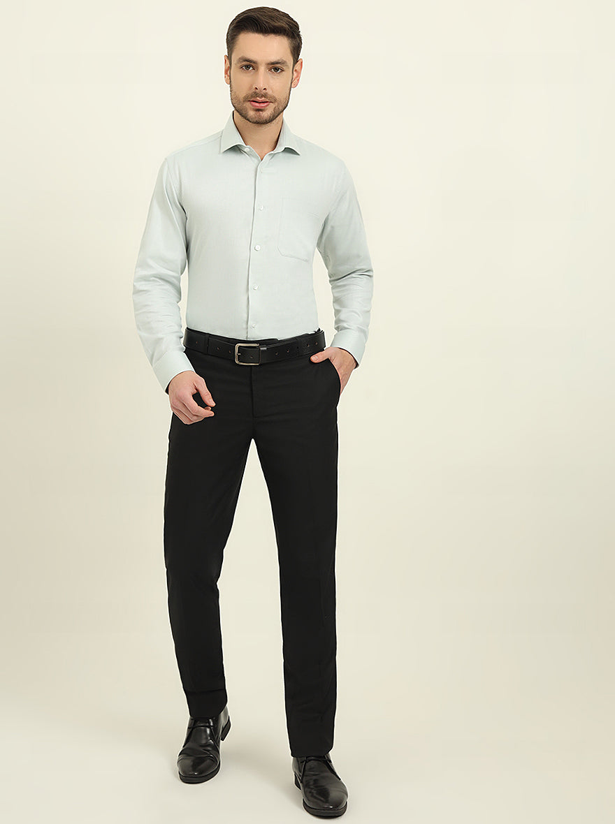 Pista Green Solid Slim Fit Formal Shirt | Metal