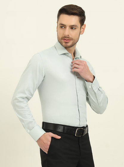 Pista Green Solid Slim Fit Formal Shirt | Metal