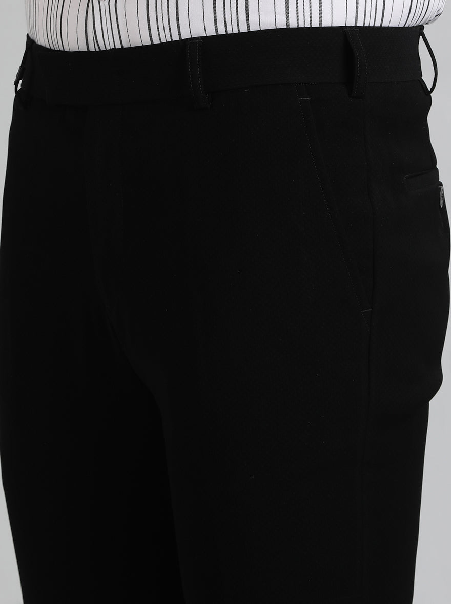 Black Solid Slim Fit Formal Trouser | JB Studio