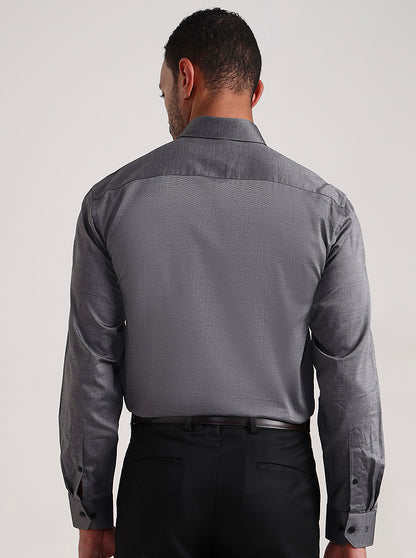 Grey Solid Regular Fit Formal Shirt | JadeBlue