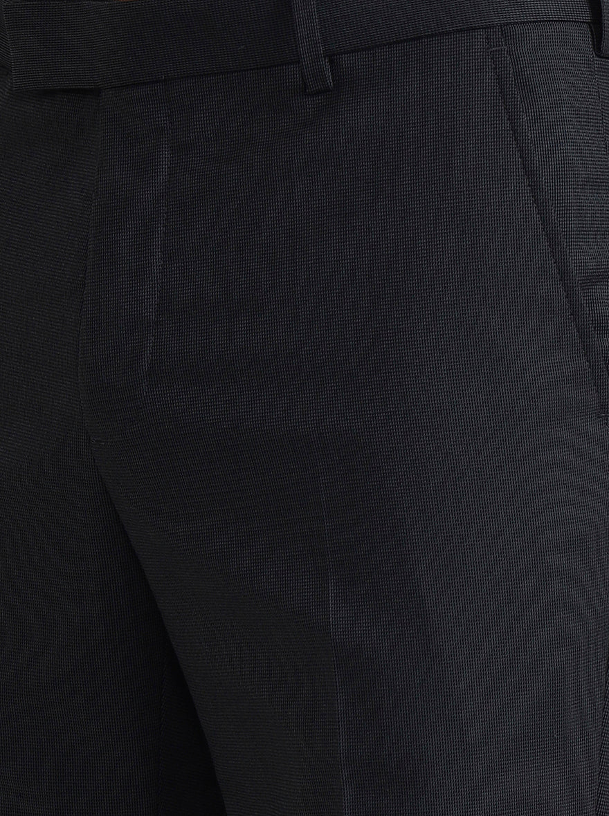Grey Printed Slim Fit Formal Trouser | JadeBlue Youth