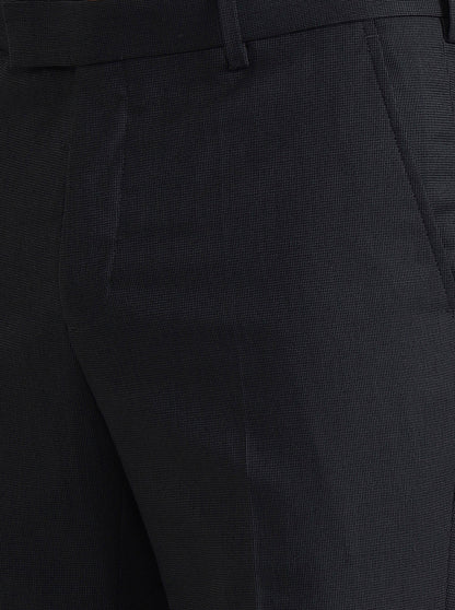 Grey Printed Slim Fit Formal Trouser | JadeBlue Youth