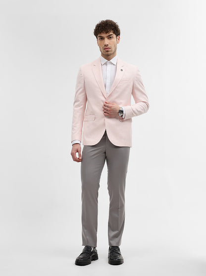 Pink Solid Regular Fit Blazer | Wyre