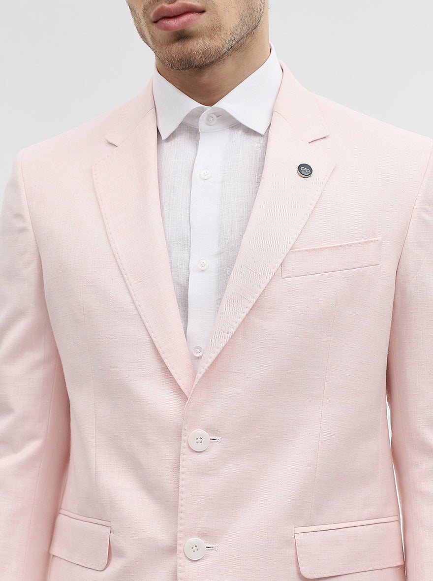 Pink Solid Regular Fit Blazer | Wyre