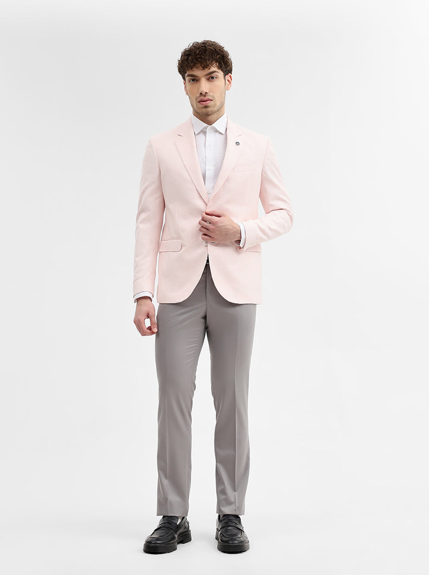 Pink Solid Regular Fit Blazer | Wyre