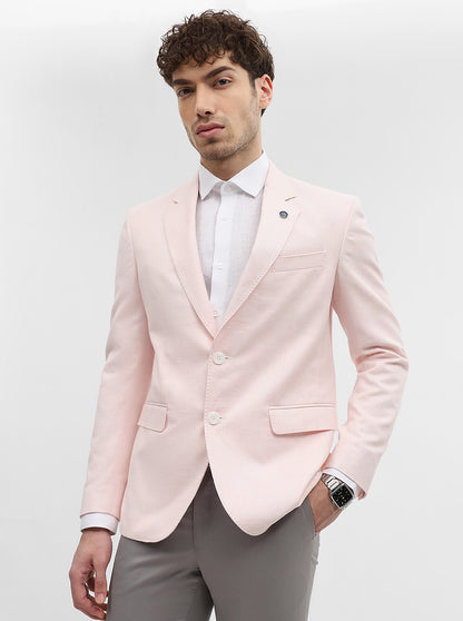 Pink Solid Regular Fit Blazer | Wyre