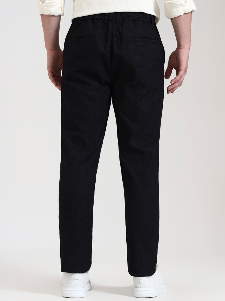 Black Solid Regular Fit Track Pant | JadeBlue