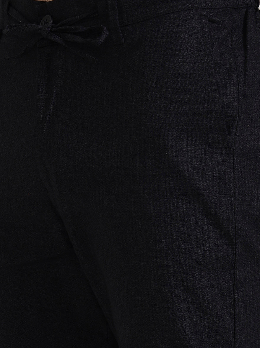 Black Solid Regular Fit Track Pant | JadeBlue