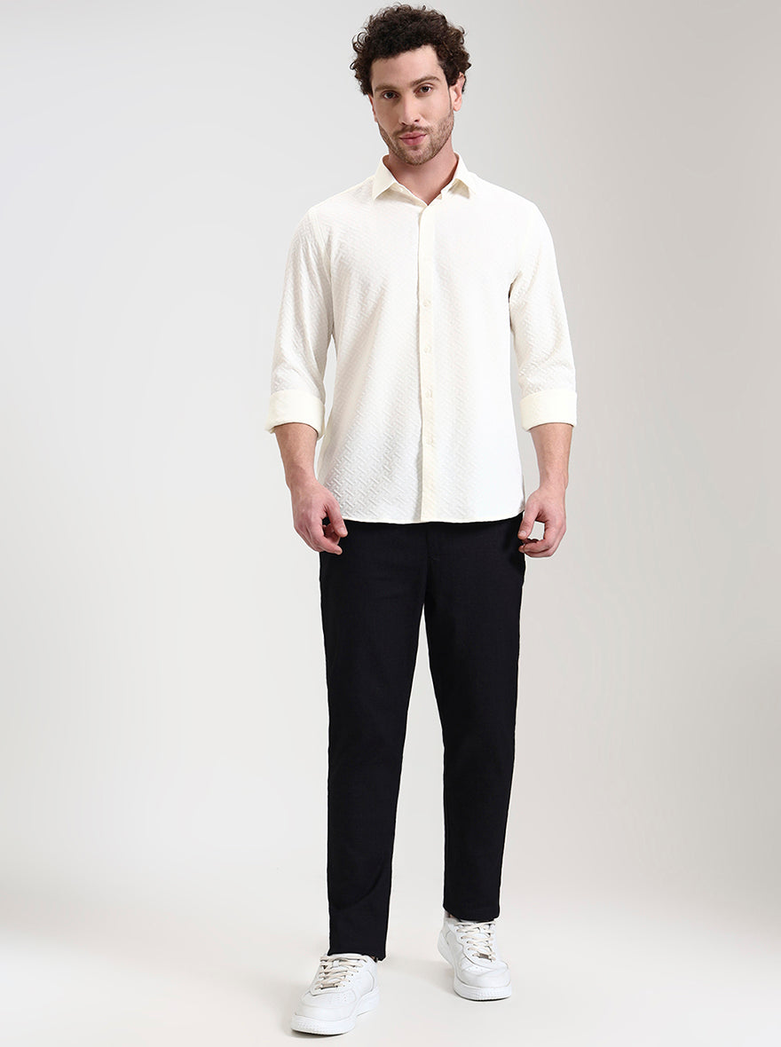 Black Solid Regular Fit Track Pant | JadeBlue