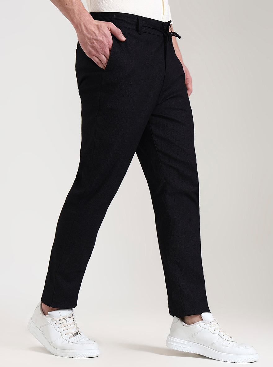 Black Solid Regular Fit Track Pant | JadeBlue
