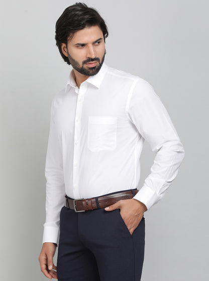 White Solid Slim Fit Formal Shirt | JadeBlue