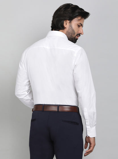 White Solid Slim Fit Formal Shirt | JadeBlue