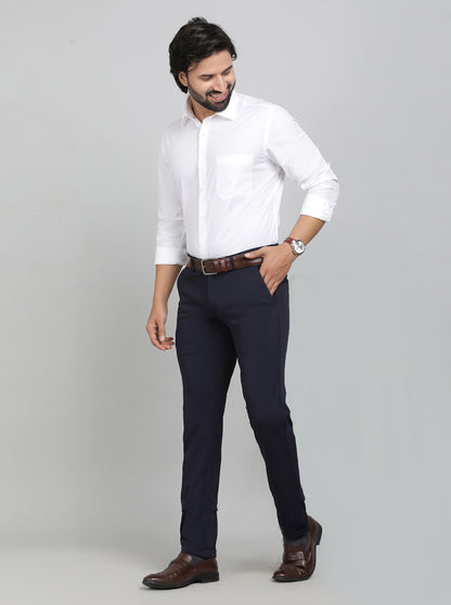 White Solid Slim Fit Formal Shirt | JadeBlue