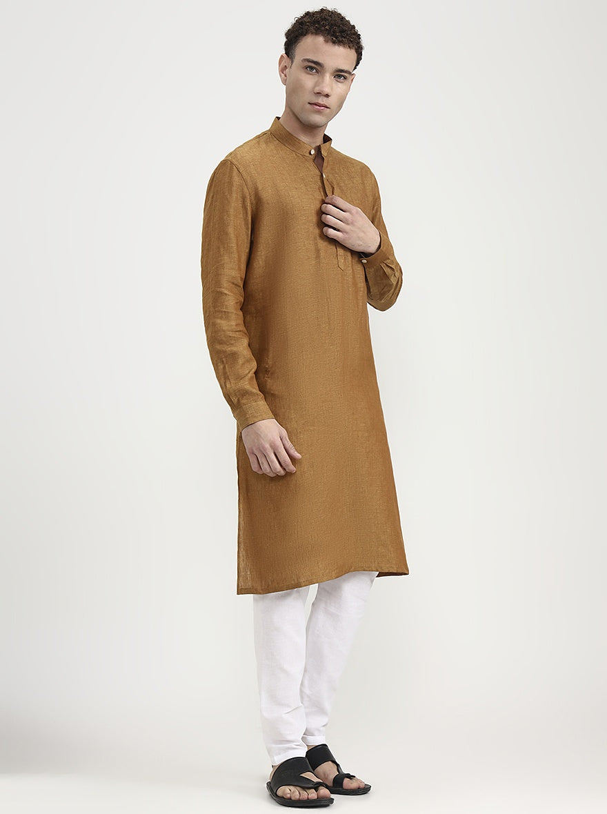 Rust Solid  Modi Kurta | JadeBlue
