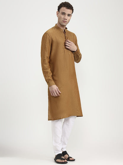 Rust Solid  Modi Kurta | JadeBlue