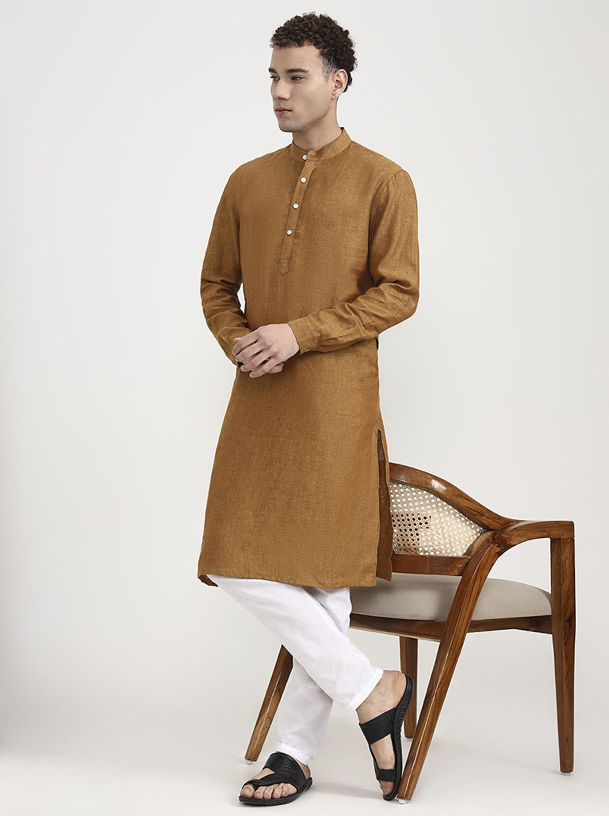 Rust Solid  Modi Kurta | JadeBlue