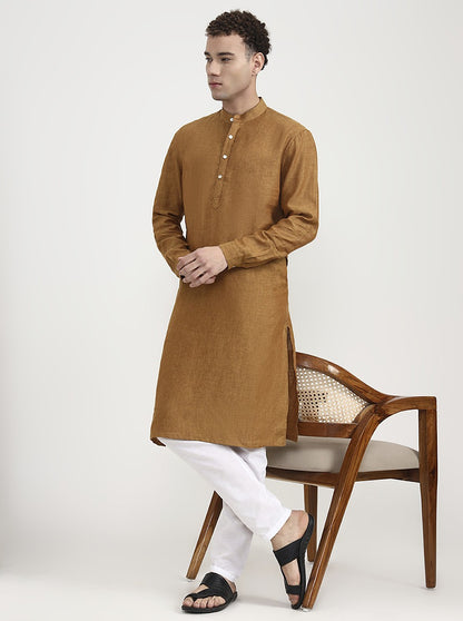 Rust Solid  Modi Kurta | JadeBlue
