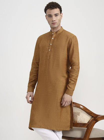 Rust Solid  Modi Kurta | JadeBlue