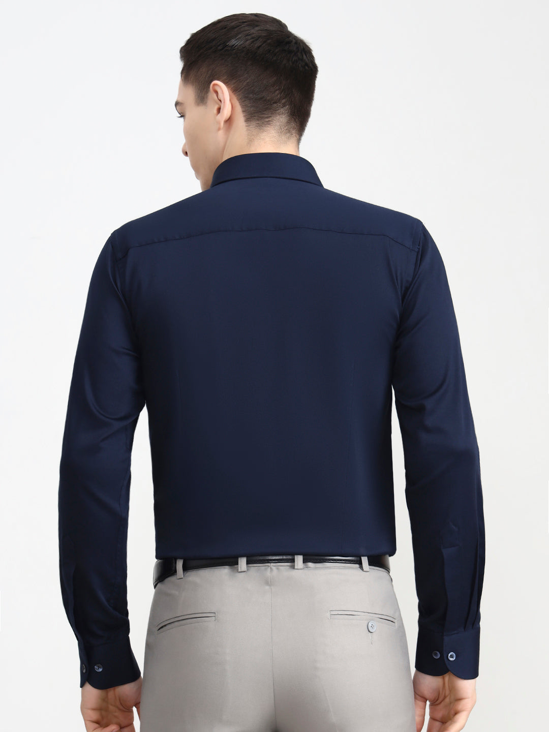 Blue Solid Slim Fit Party Wear Shirt | Wyre