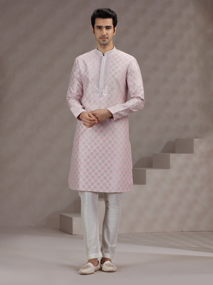 Pink Printed Kurta Pajama | JB X JB
