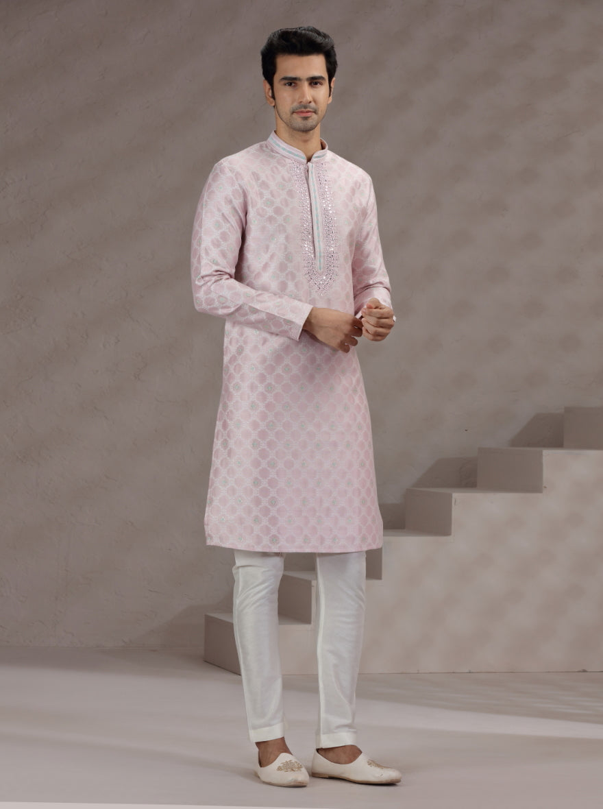 Pink Printed Kurta Pajama | JB X JB