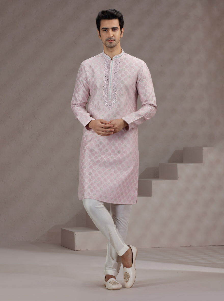 Pink Printed Kurta Pajama | JB X JB