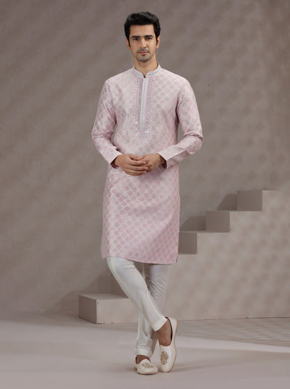 Pink Printed Kurta Pajama | JB X JB