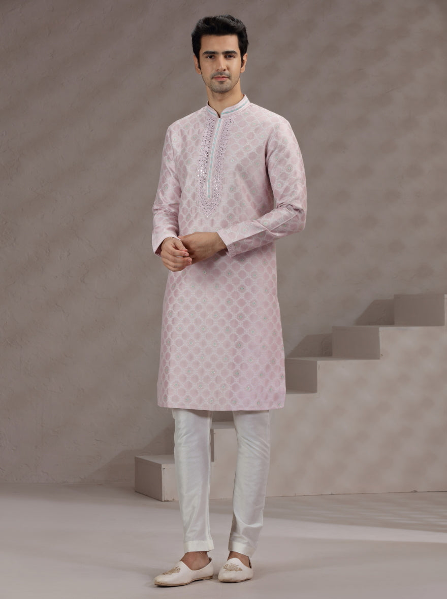 Pink Printed Kurta Pajama | JB X JB