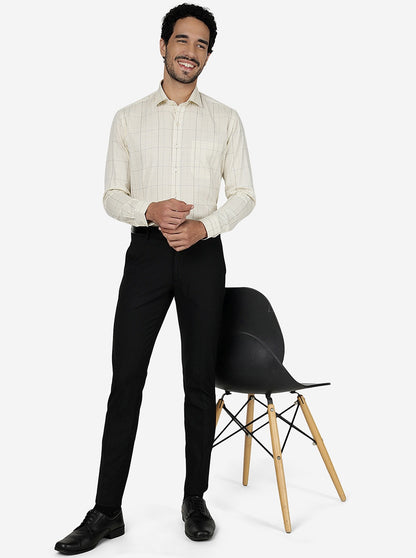 Black Solid Super Slim Fit Formal Trouser | JadeBlue Youth