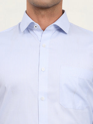 Sky Blue Solid Slim Fit Formal Shirt | Greenfibre