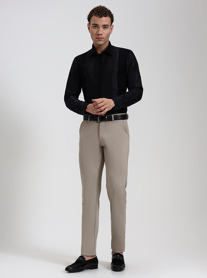 Black Striped Slim Fit Party Wear Shirt | Wyre