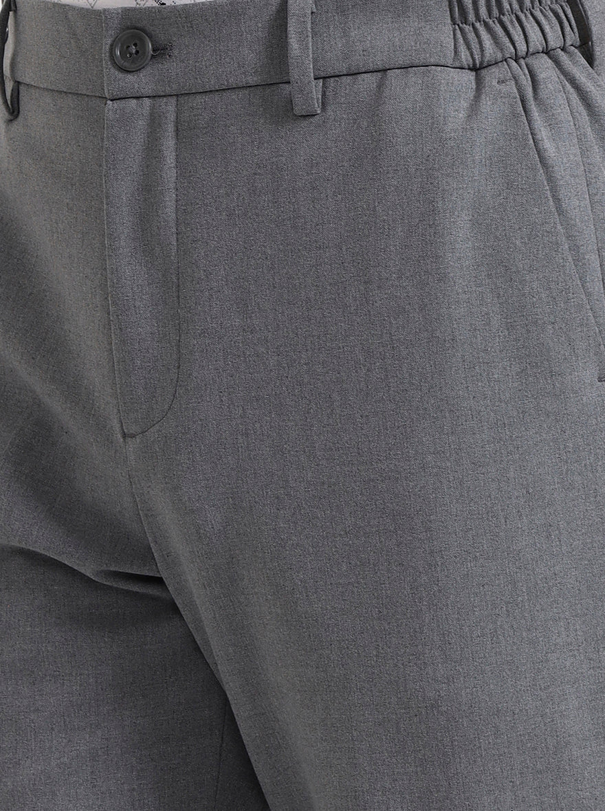 Milange Grey Solid Slim Fit Casual Trouser | JadeBlue