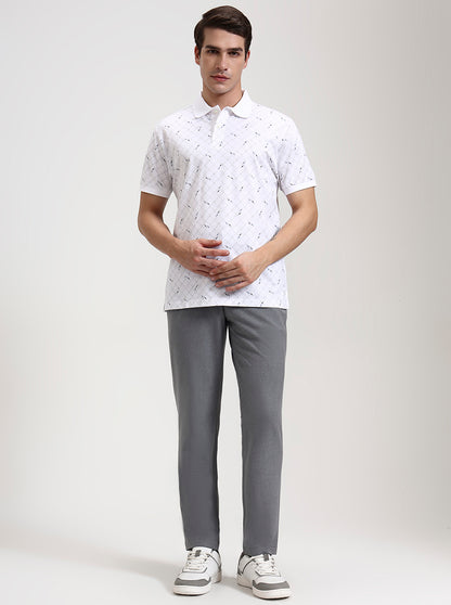 Milange Grey Solid Slim Fit Casual Trouser | JadeBlue