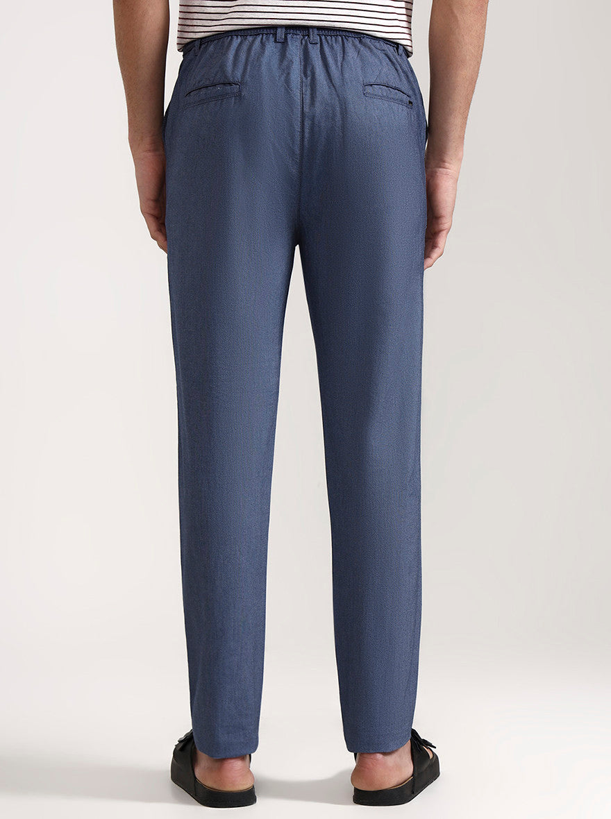 Blue Solid Slim Fit Track Pant | JadeBlue
