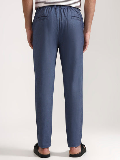 Blue Solid Slim Fit Track Pant | JadeBlue