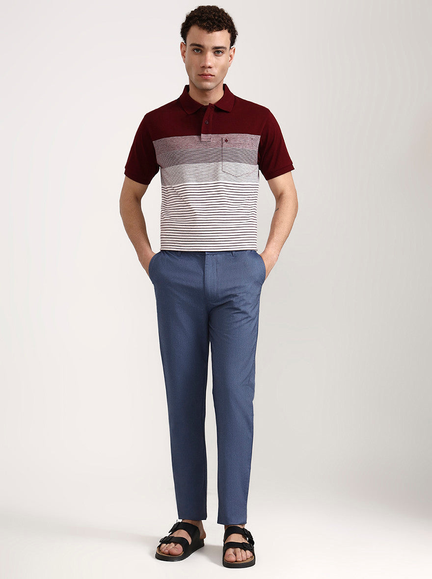 Blue Solid Slim Fit Track Pant | JadeBlue