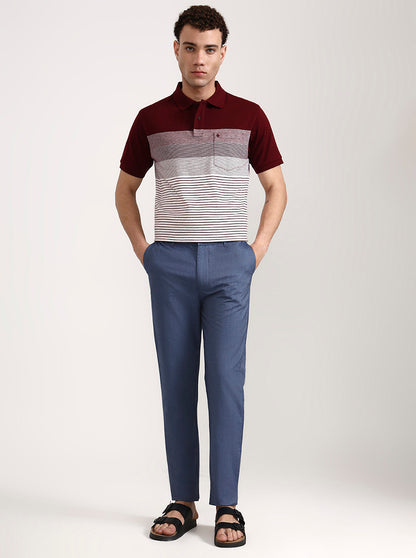 Blue Solid Slim Fit Track Pant | JadeBlue