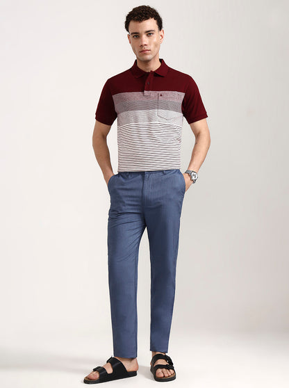 Blue Solid Slim Fit Track Pant | JadeBlue